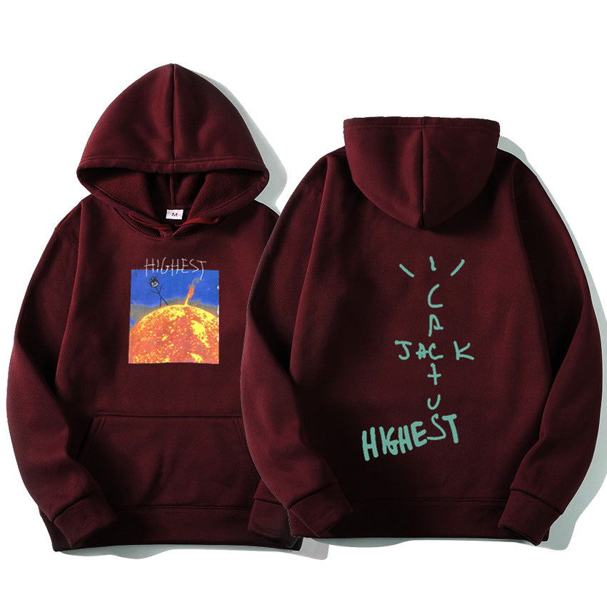 Hoodie print hoodie - Wine red - Men's Hoodies & Sweatshirts - Carvan Mart