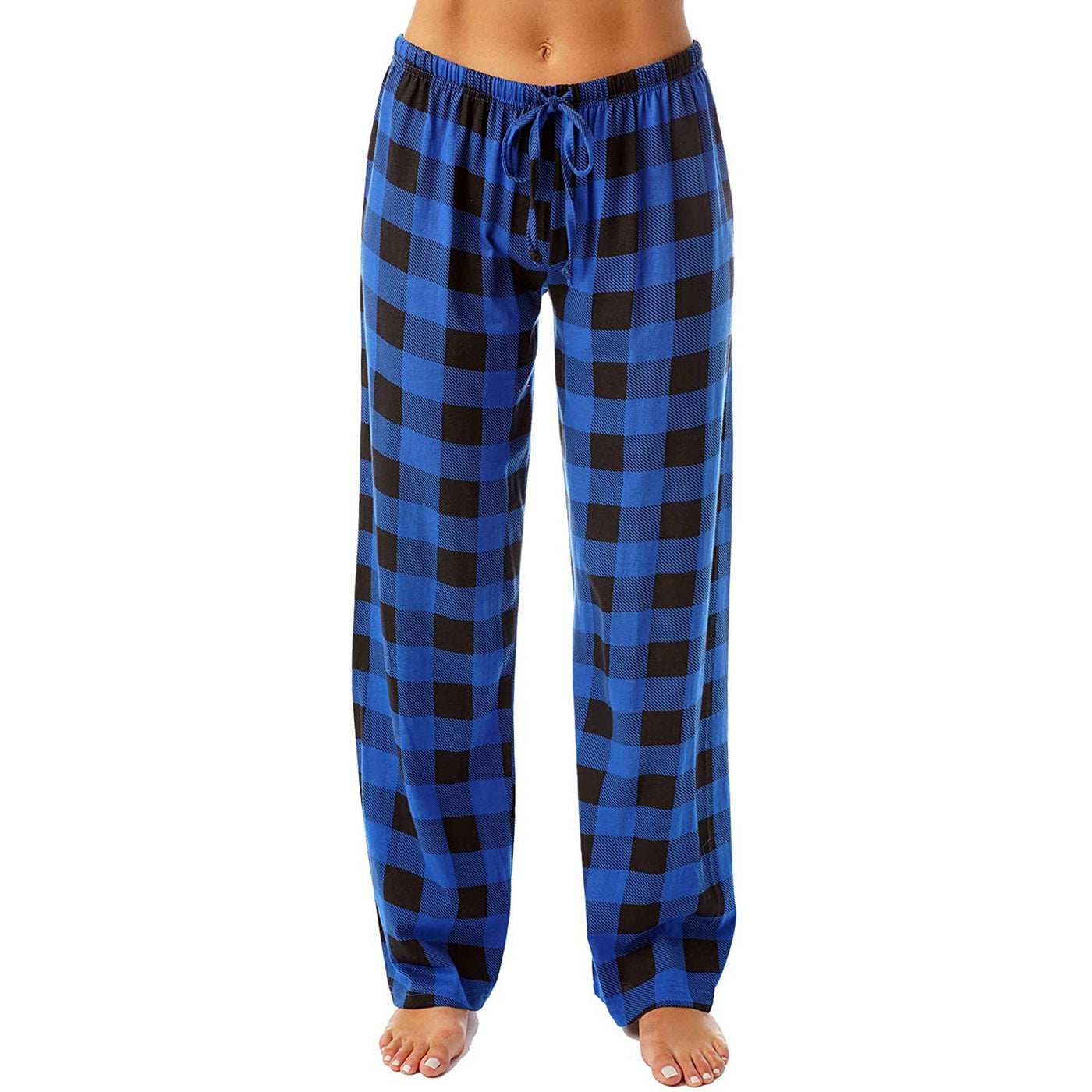 Trendy Checkered Pants for Casual Wear - Plaid Design - Blue - Pants & Capris - Carvan Mart