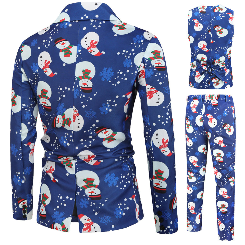 Men's Fashion Casual 3D Printing Suit Vest Trouser Suit - Carvan Mart Ltd