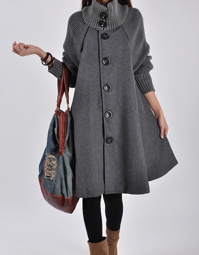 Fashion Mid-length Trench Coat For Women - Gray - Women's Coats & Jackets - Carvan Mart