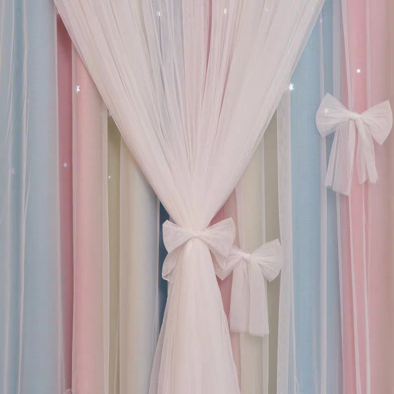 Nordic Simple Hollow Star Princess Wind Bedroom Blackout Curtains - Carvan Mart