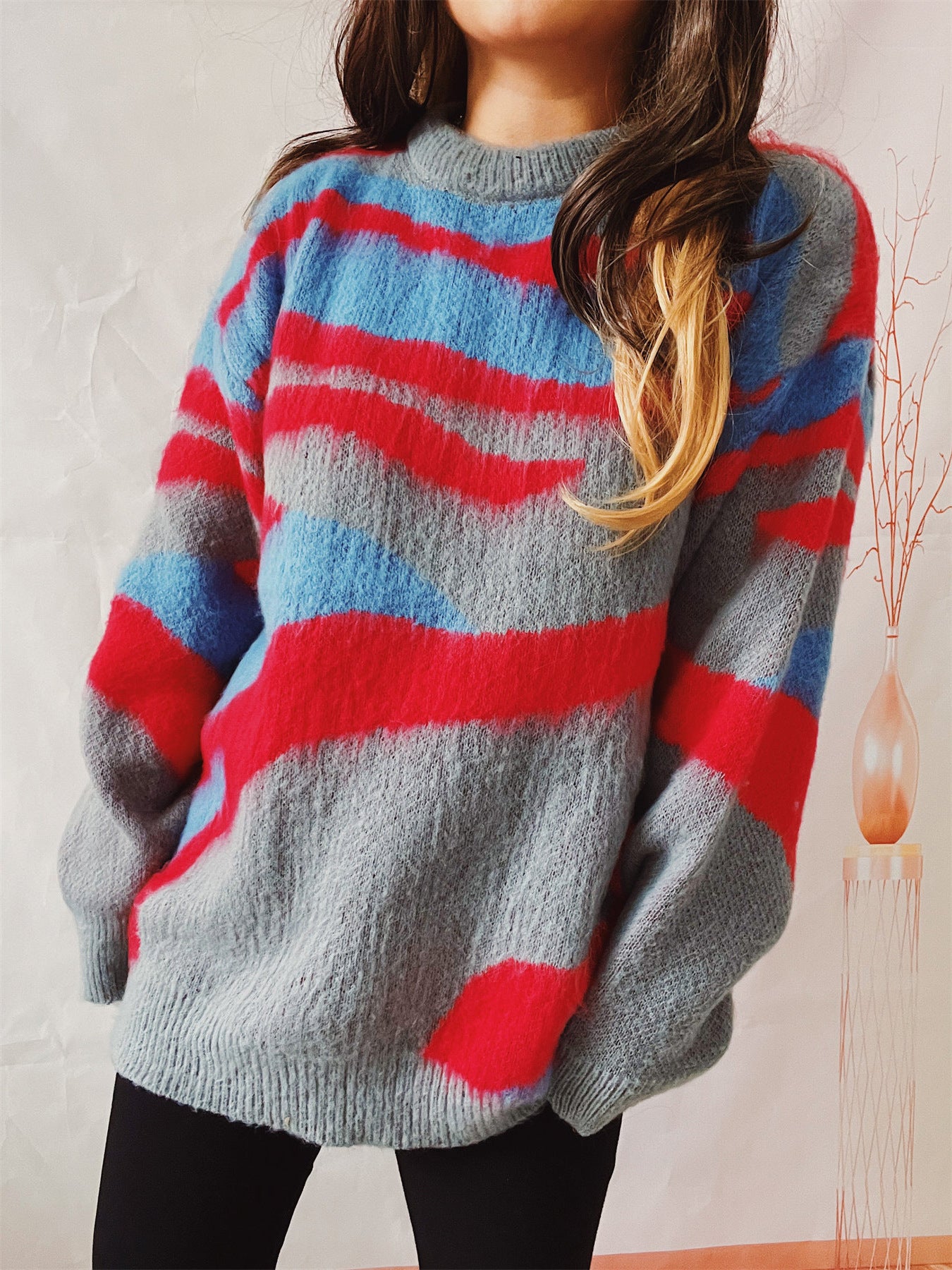 Women's Fashion Casual Irregular Striped Sweater - - Sweaters - Carvan Mart