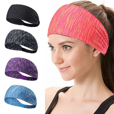 Men Women Sweat Sweatband Headband Yoga Gym Running Stretch Sports Head Band Random Color - Carvan Mart