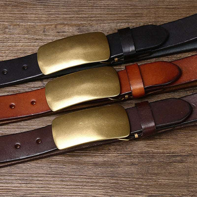 3.3CM Wide And Thick Leather Belt For Men - Carvan Mart
