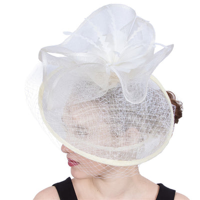 Fascinator Hat Ladies British Fashion Mysterious Hemp Yarn Hat - Carvan Mart