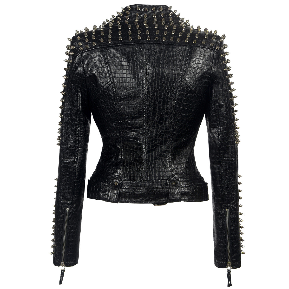 Stylish Women's Short PU Leather Motorcycle Jacket - - Leather & Suede - Carvan Mart