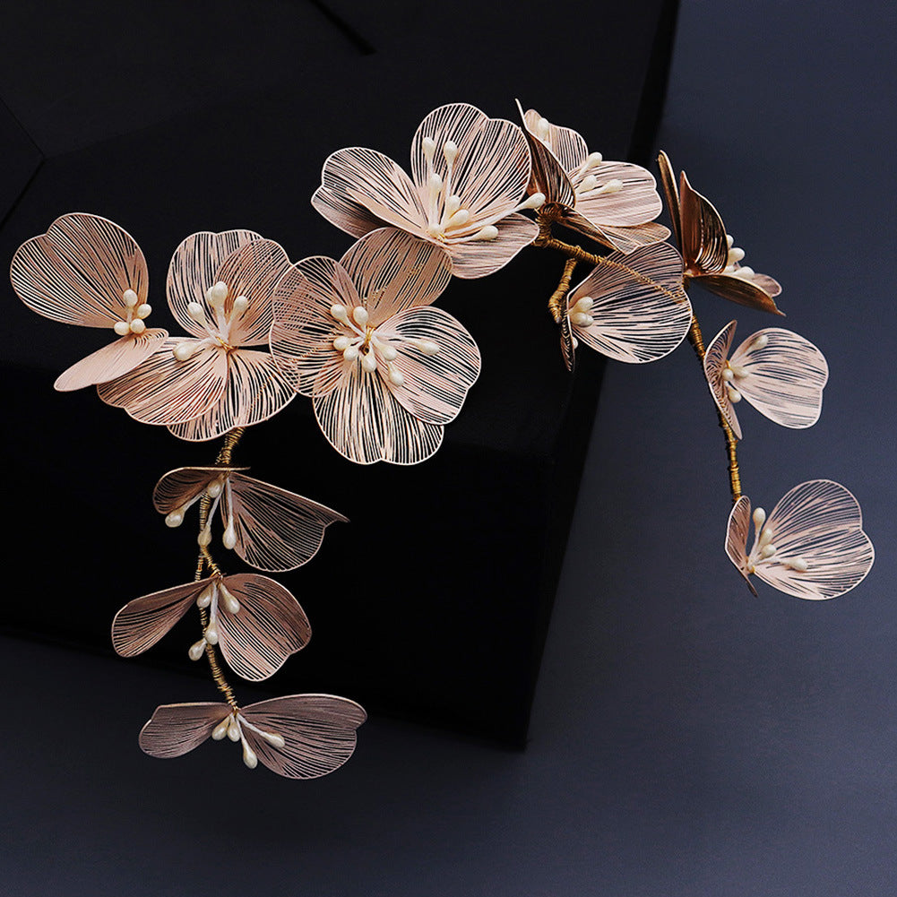 Handmade gold silk petal headband - Carvan Mart