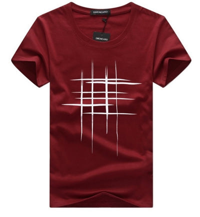 Cotton Short Sleeve T-Shirt Big Code - Claret - Men's Shirts - Carvan Mart