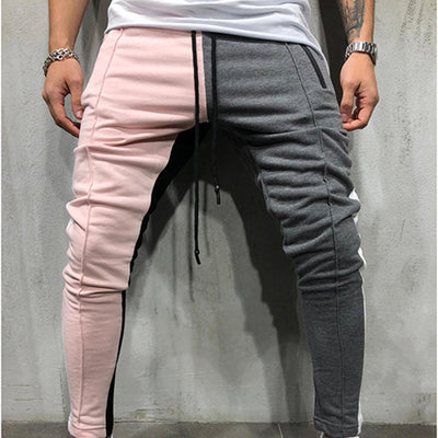 Men's Color Block Jogger Pants – Athletic Fit, Comfortable, Street Style - Powdered ash - Men's Pants - Carvan Mart