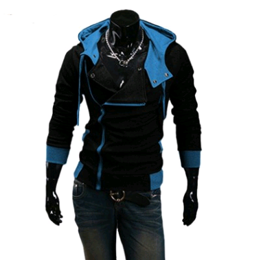 Athletic Hooded Jacket Men's Assassin's Creed Hoodie - Black blue - Men's Hoodies & Sweatshirts - Carvan Mart
