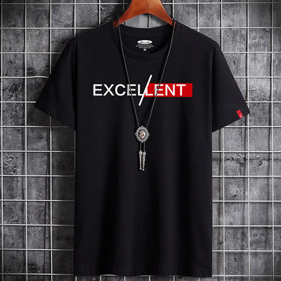 Cotton Summer Men's Short-sleeved T-shirt Bottoming Shirt Top Clothes For Men - Black - Men's Shirts - Carvan Mart