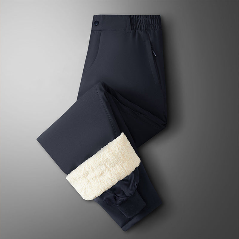 New Men's Winter Trousers Plus Velvet Thickened Lamb Pants Casual Warm Loose Sports Pants - Carvan Mart Ltd