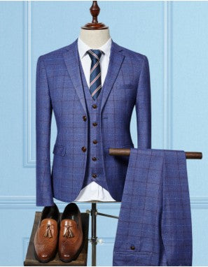 High Quality Men's Business Three Piece Suits - Light gray - Men Suits & Sets - Carvan Mart