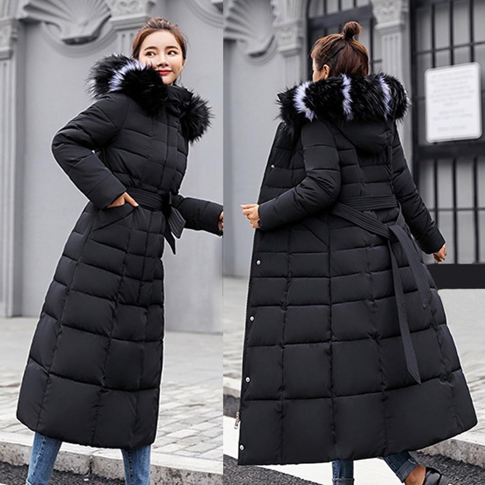 Durable Fashion Winter Women's Down Coat Cotton Padded Parka Thickened Long Jacket Warm Casual - Carvan Mart