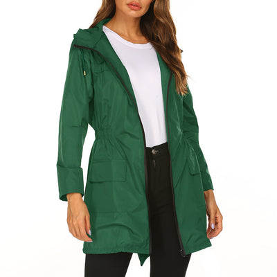 Women's Sports Wear Hooded Jacket - Green - Women's Coats & Jackets - Carvan Mart