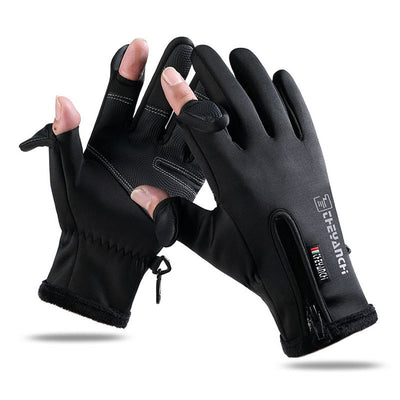 Opened-Finger Gloves Touchscreen Waterproof Windproof Warm Winter Gloves - Black - Women Gloves & Mittens - Carvan Mart