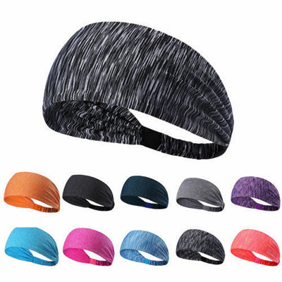 Men Women Sweat Sweatband Headband Yoga Gym Running Stretch Sports Head Band Random Color - Random - Women's Hats & Caps - Carvan Mart