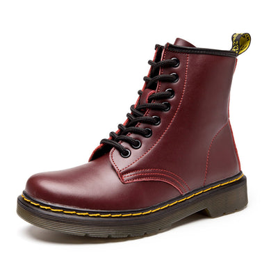 SMOOTH LEATHER LACE UP Martens Boots - - Women's Shoes - Carvan Mart