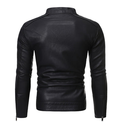 New European And American Men's Motorcycle Leather Jackets - Carvan Mart