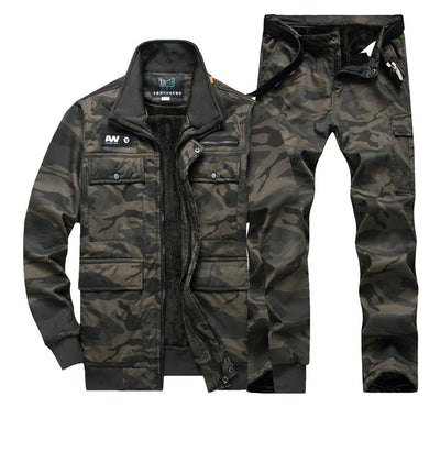 Men's Labor Protection Wear-resistant, Dirt-resistant And Iron-proof Work Clothes - Grey camouflage - Men's Jackets & Coats - Carvan Mart