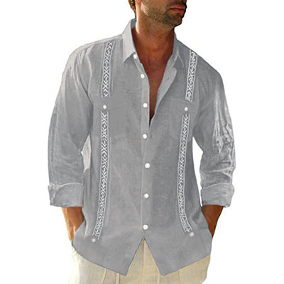 Fashion Short Sleeve Trendy Linen Button-ups Shirt - 5CXCS00287 - Men's Shirts - Carvan Mart