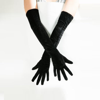 53cm Warm Gold Velvet Gloves - Carvan Mart