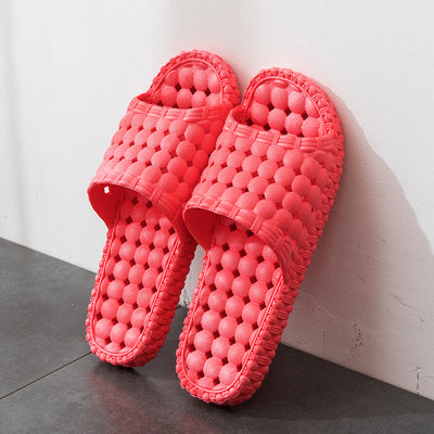 Unisex Hollow Out Bathroom Slippers - Non-Slip, Breathable Home Flip-Flops - Watermelon red - Women's Slippers - Carvan Mart