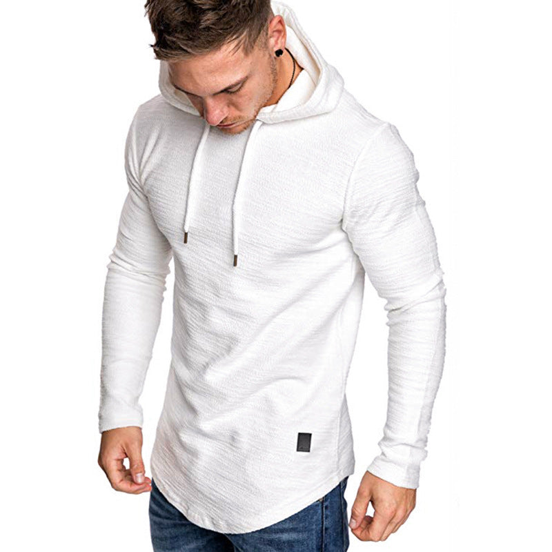 Modern Slim-fit Hooded Tops Men's Casual Long Sleeve Slim Top Sporty Performance Sweatshirt - White - Men's Hoodies & Sweatshirts - Carvan Mart