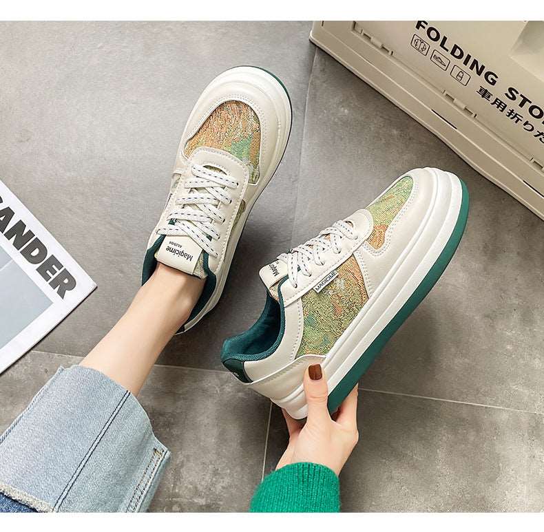 Casual Student Retro Sports Board Shoes - Color Matching Low-Top Sneakers - - Women's Shoes - Carvan Mart