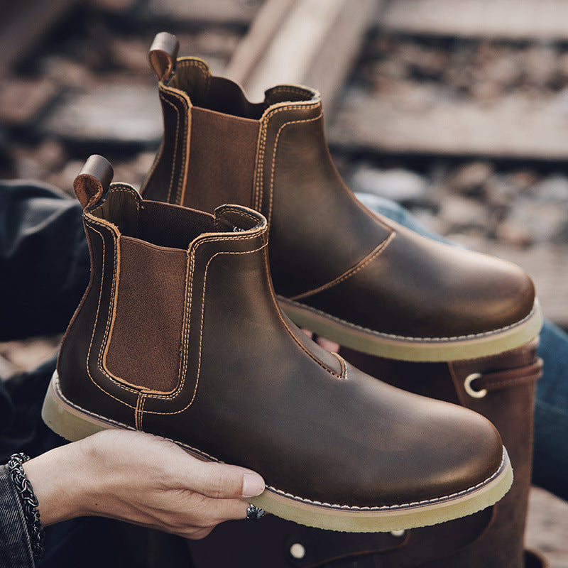 Men's Casual British Style Chelsea Dr Martens Boots - - Men's Boots - Carvan Mart