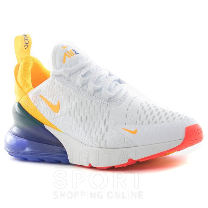 Nike Air Max 270 Shoes - White Yellow Blue Orange Red - Sneakers - Carvan Mart