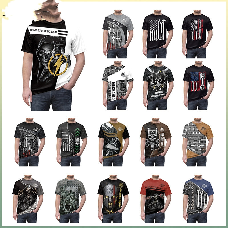 Men's Printed Graphic Short Sleeve Relaxed-fit Crew Neck Tees - - Men's Shirts - Carvan Mart