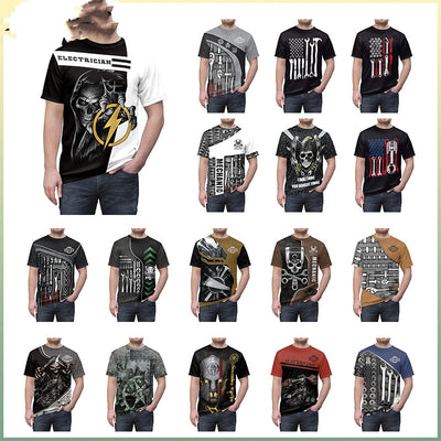 Men's Printed Graphic Short Sleeve Relaxed-fit Crew Neck Tees - Carvan Mart