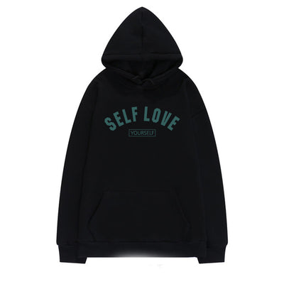 Women's Simple Solid Color Hooded Sweater - Black - Women Hoodies & Sweatshirts - Carvan Mart