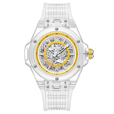 Men's Waterproof Transparent Automatic Mechanical Watch - Carvan Mart