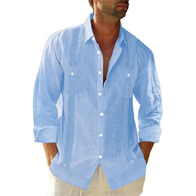 Fashion Short Sleeve Trendy Linen Button-ups Shirt - Carvan Mart