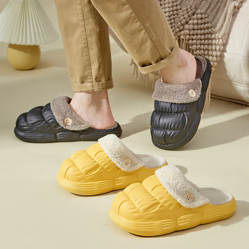 Removable Fluffy Shoes Warm Fuzzy Slippers Waterproof Shoes - Carvan Mart