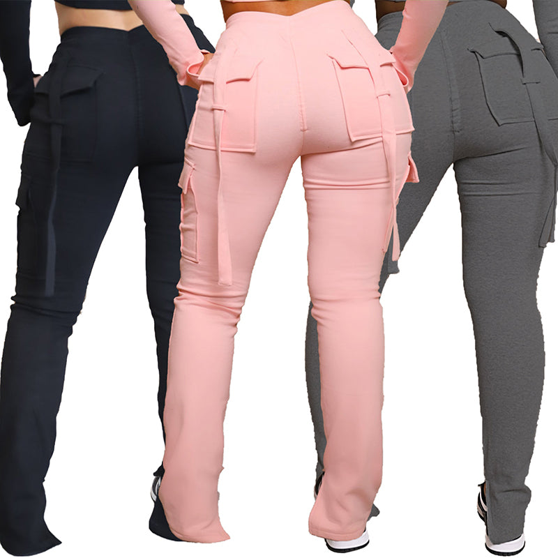 Women's Cargo Jogger Pants - Stylish High-Waisted Sweatpants with Pockets - Trendy and Comfortable - - Pants & Capris - Carvan Mart