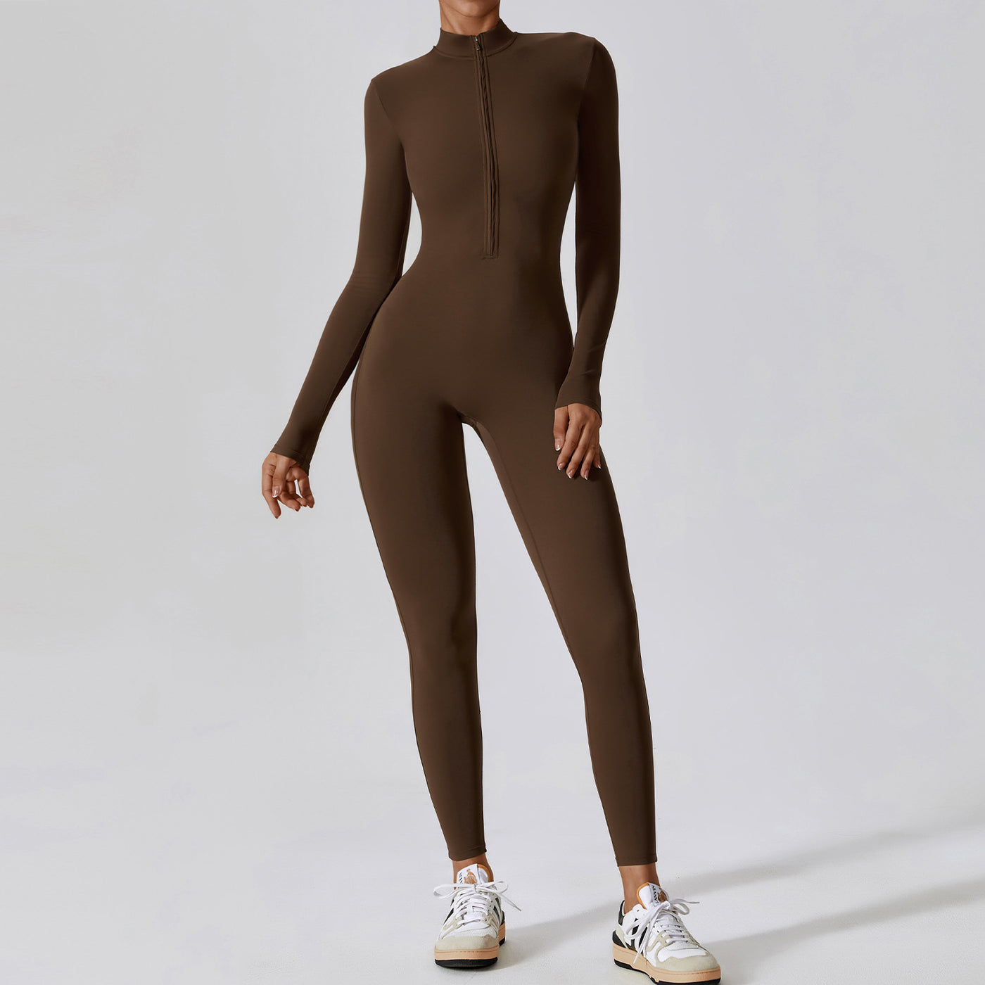 Women's Long-sleeve Zipper Yoga Sports Jumpsuit - Carvan Mart