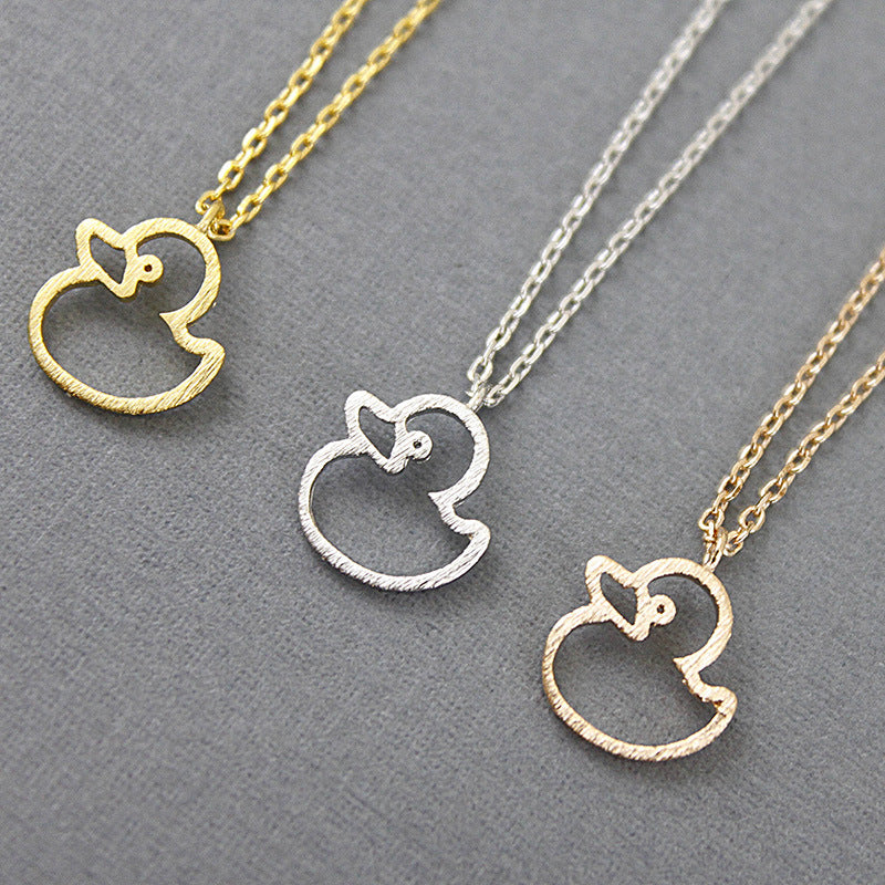 Cute Hollow Little Duck Sweet All-matching Animal X Necklace Pendant - - Necklaces - Carvan Mart