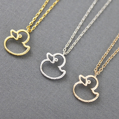 Cute Hollow Little Duck Sweet All-matching Animal X Necklace Pendant - - Necklaces - Carvan Mart