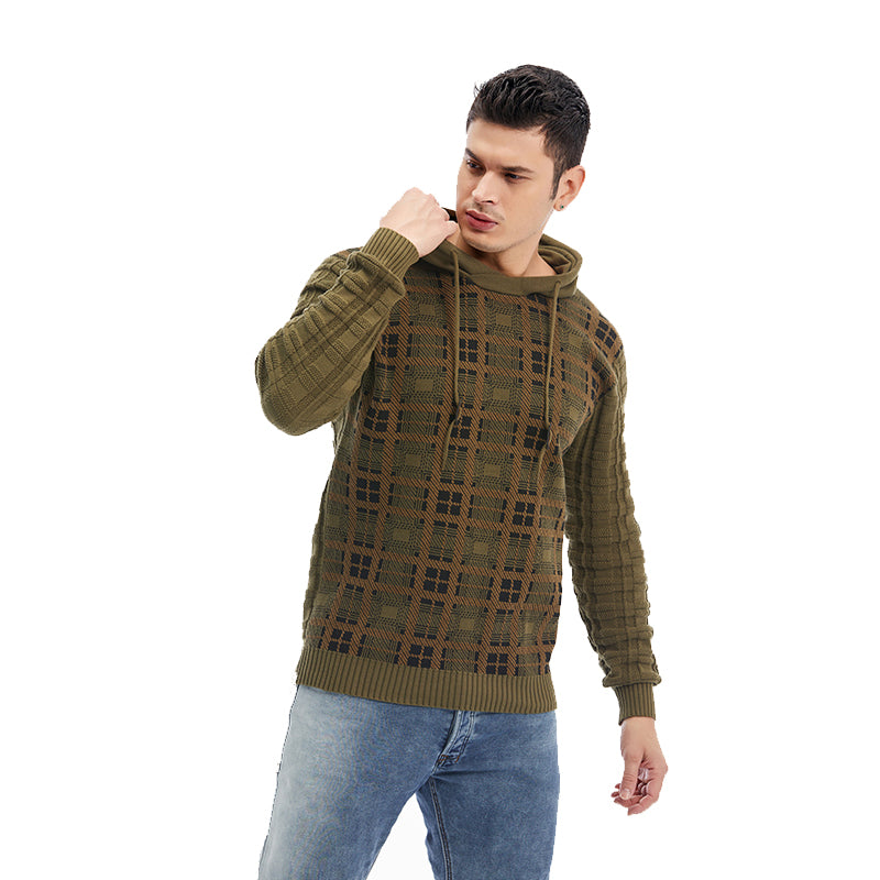 Breathable Outdoor Sports Pullover Plaid Men Hoodies - Army Green - Men's Hoodies & Sweatshirts - Carvan Mart