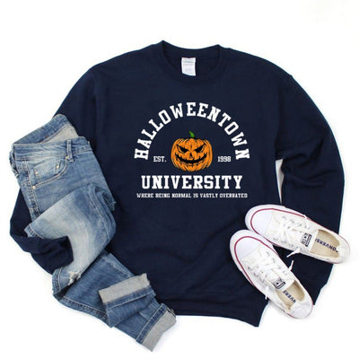 Retro Halloween Sweatshirt Women's Fashion - Navyblue - Women Hoodies & Sweatshirts - Carvan Mart