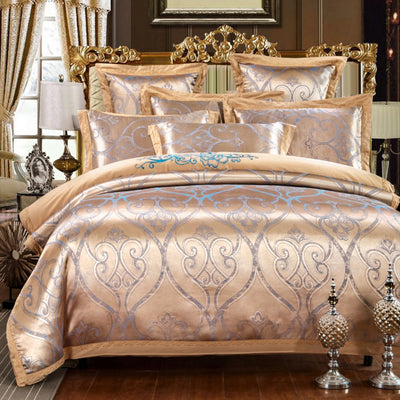 European Style Jacquard Cotton Embroidery Quilt Cover - Luxury Gold - Bedding Sets - Carvan Mart