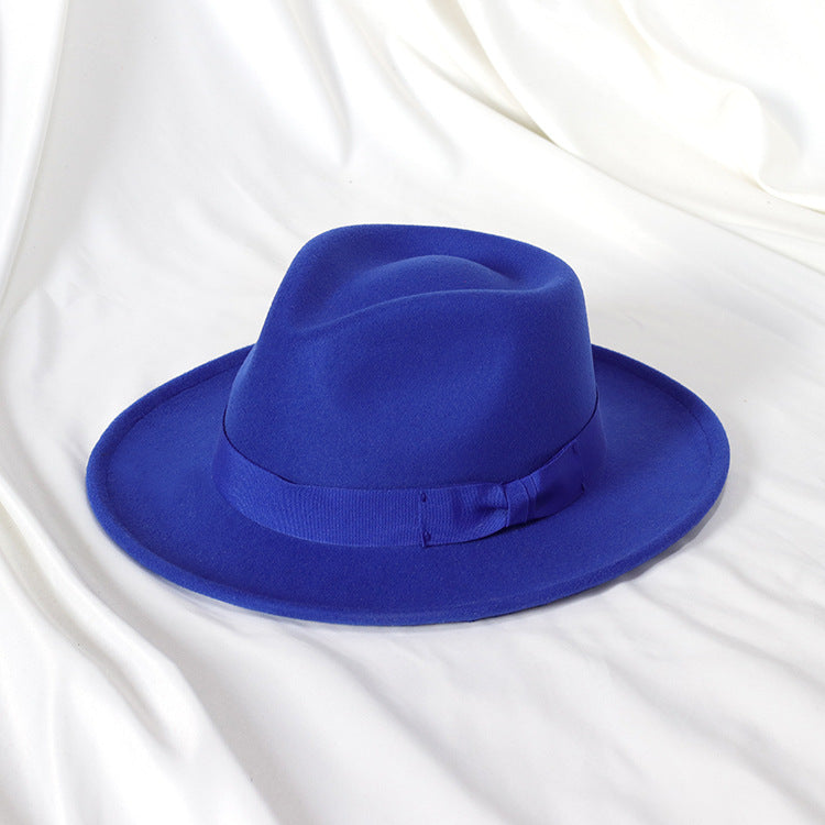 Bowknot Top Hat Love Hat Head Felt Cap Small Curling Men's Top Hat Retro Jazz Hat - Carvan Mart