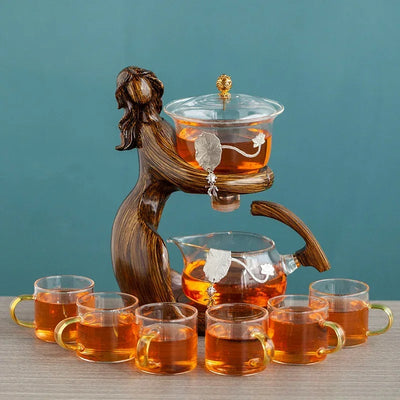 Tea Making Teapot Automatic Tea Set Heat-resistant Glass Holder Base Tea Infusers Tea Ware - Carvan Mart