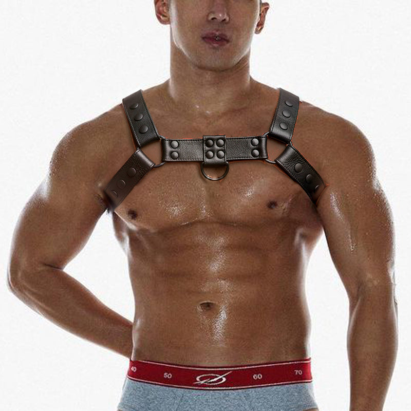 Belt Leather Bondage Strap Leather Chest Strap Show Chest Large Muscle Men - Carvan Mart