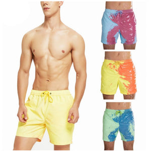 Men's Beach Shorts Magical Change Color Swimming Trunks Quick Dry Summer Pants - - Men's Shorts - Carvan Mart