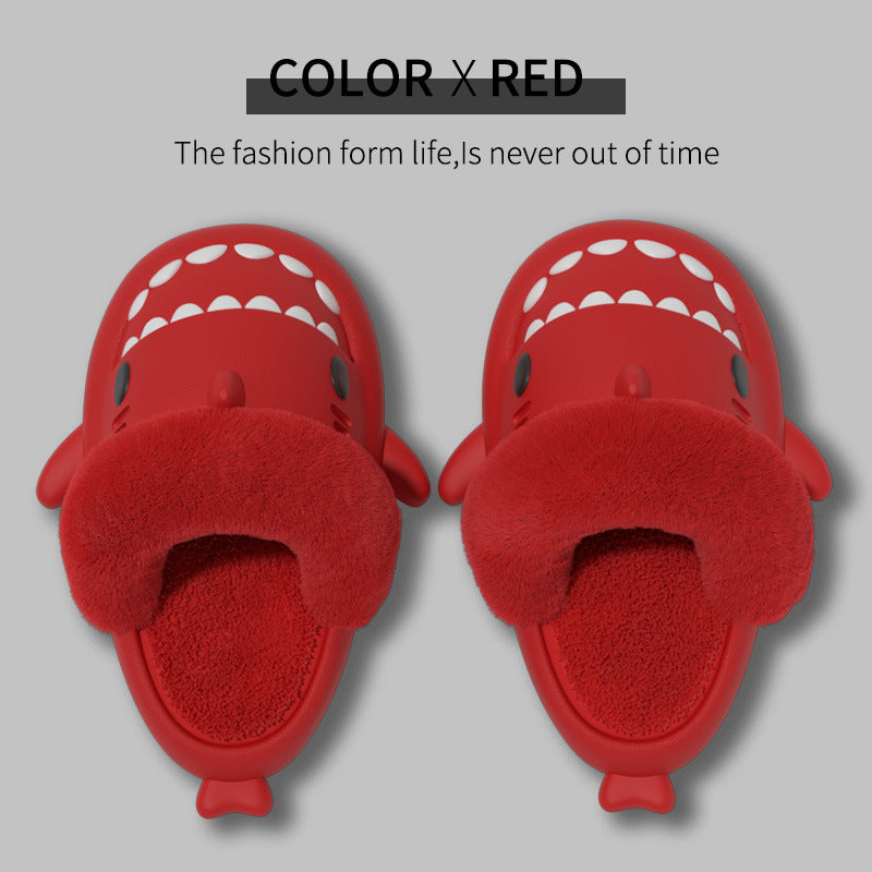 Winter Shark Slippers Detachable Warm Fuzzy Slippers Bedroom House Shoes Women - Carvan Mart