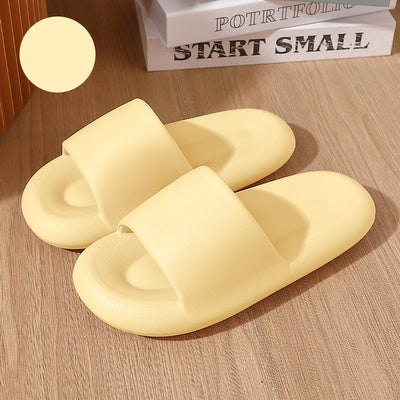 Slip-on Slippers Women's Summer Eva Slippers Indoor Bathroom Couple Household Men's Non-slip Slippers - Custard - Women's Slippers - Carvan Mart